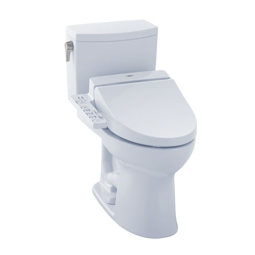Toto MW4542034CUFG#01 Drake II Connect+ 1G Two-Piece Elongated 1.0 GPF Toilet and Washlet C100 Bidet Seat - Cotton White