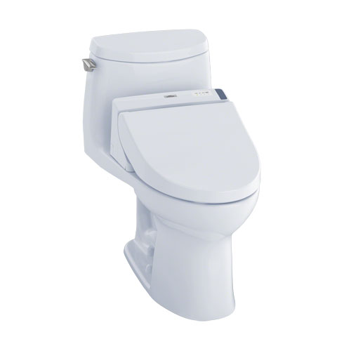 Toto MW6042044CUFG#01 Ultramax II 1G Connect+ One-Piece Elongated 1.0 GPF Toilet and Washlet C200 Bidet Seat - Cotton White